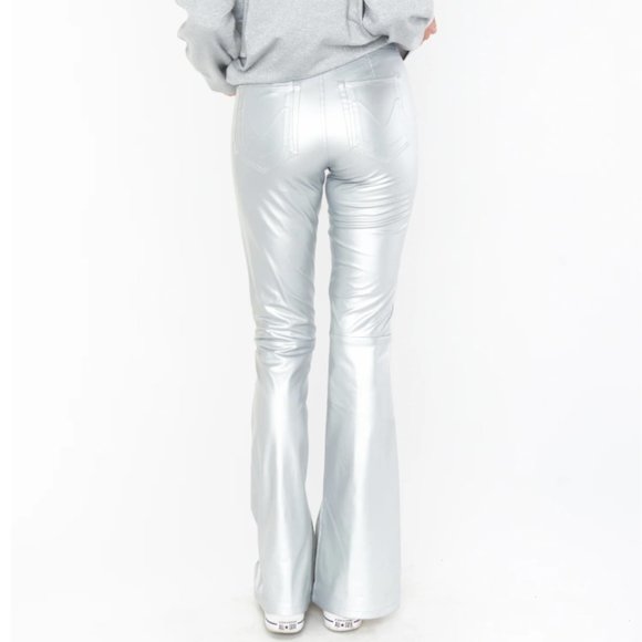 NWT Show Me Your MuMu Nashville Pull on Flares Silver Pants. - Picture 3 of 6